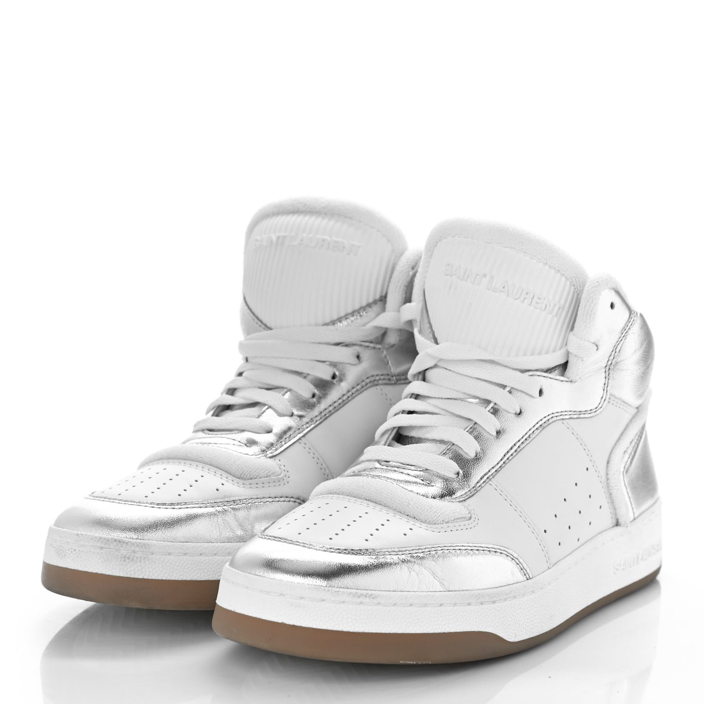 Calfskin Womens SL/80 Mid Top Sneakers 39 Argento Optic White