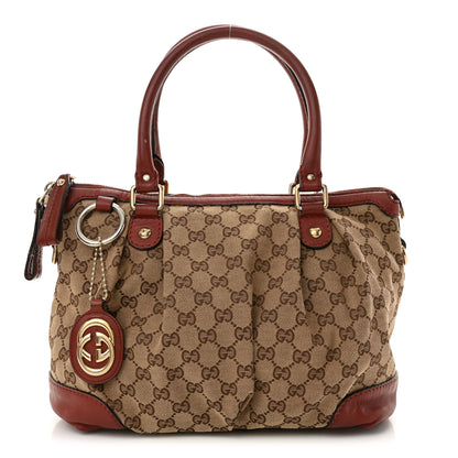 Gucci Monogram Medium Sukey Top Handle Dark Red 1 of 19
