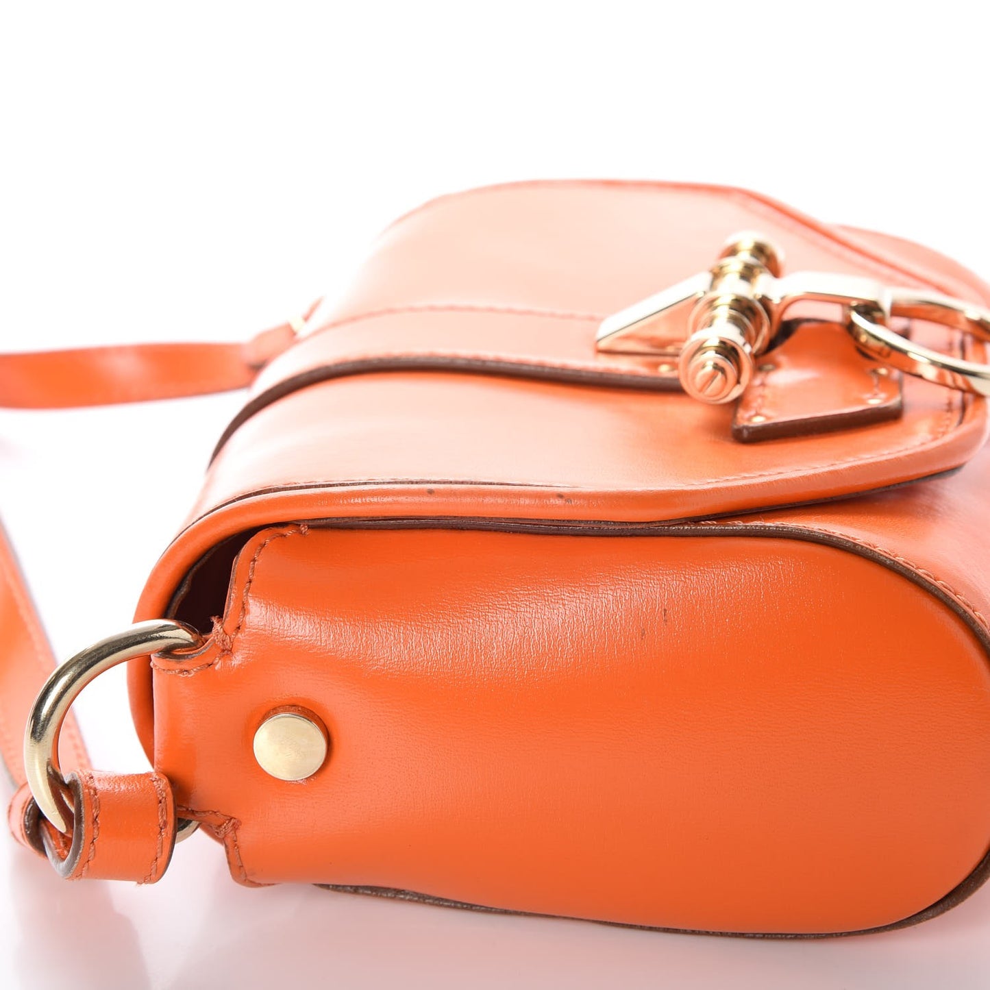 Shiny Lambskin Obsedia Shoulder Bag Orange