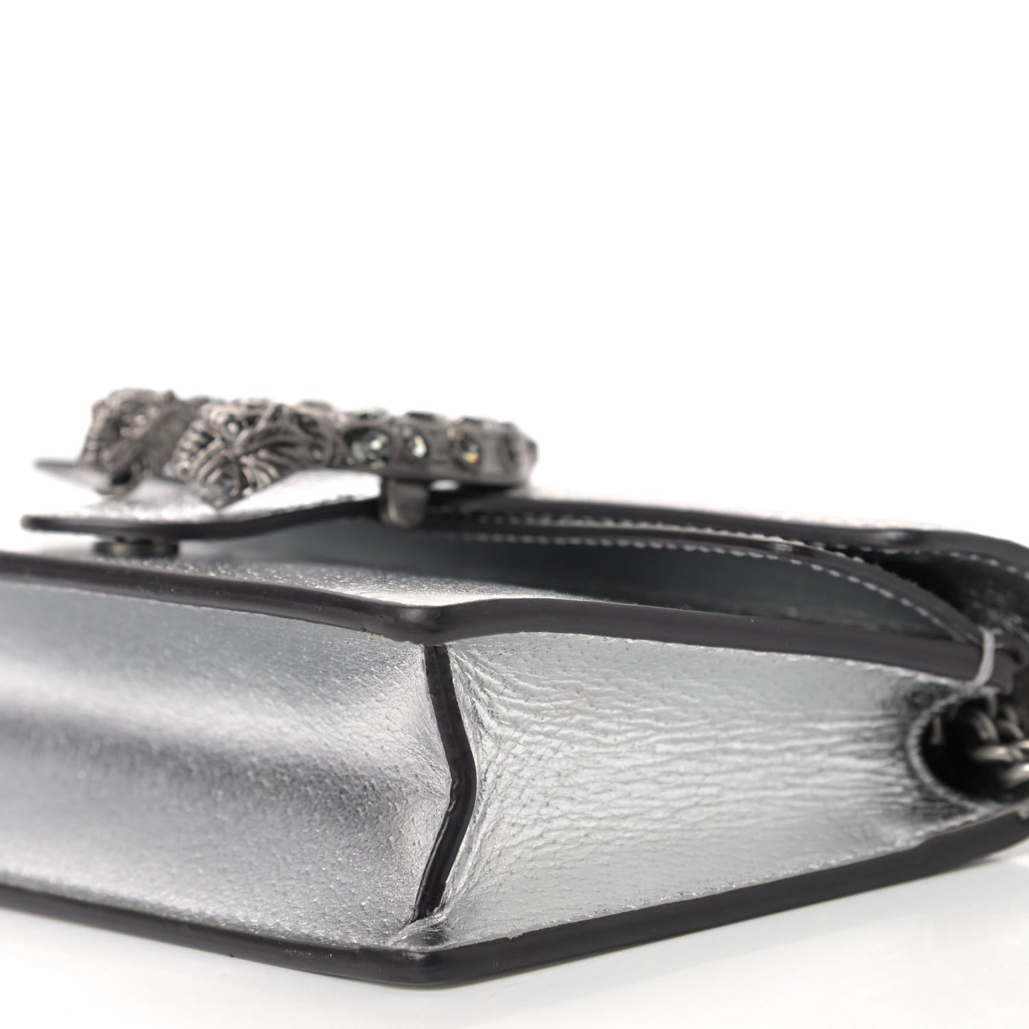 Metallic Calfskin Super Mini Dionysus Shoulder Bag Silver
