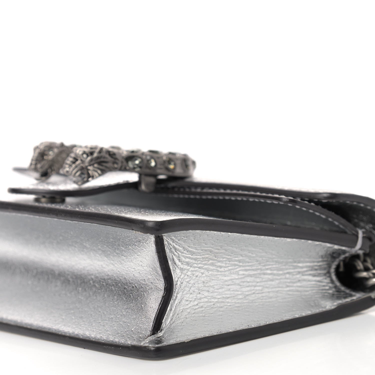 Gucci Metallic Calfskin Super Mini Dionysus Shoulder Bag Silver 6 of 7