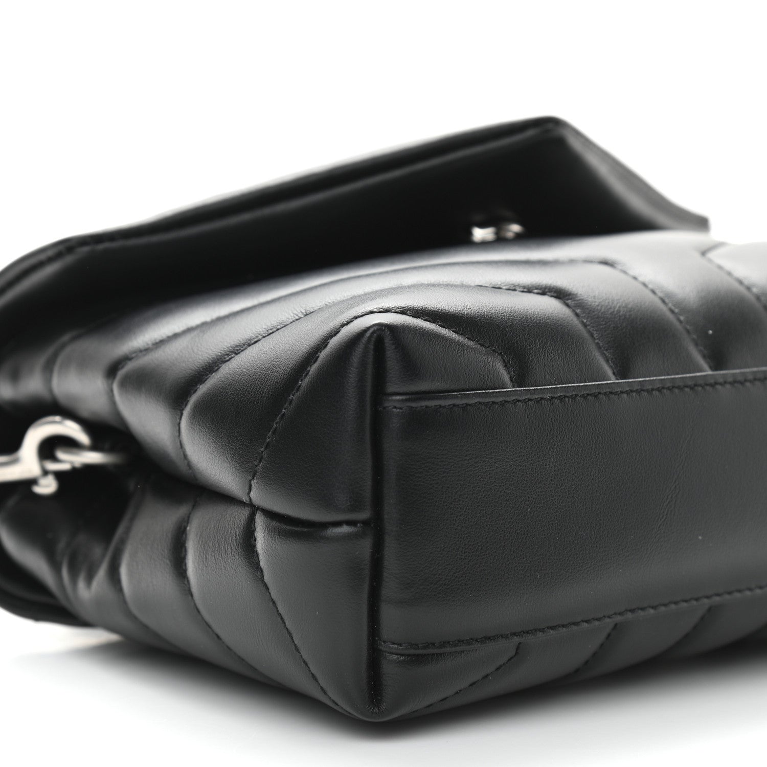 Saint Laurent Calfskin Y Quilted Monogram Toy Loulou Crossbody Bag Black 9 of 11