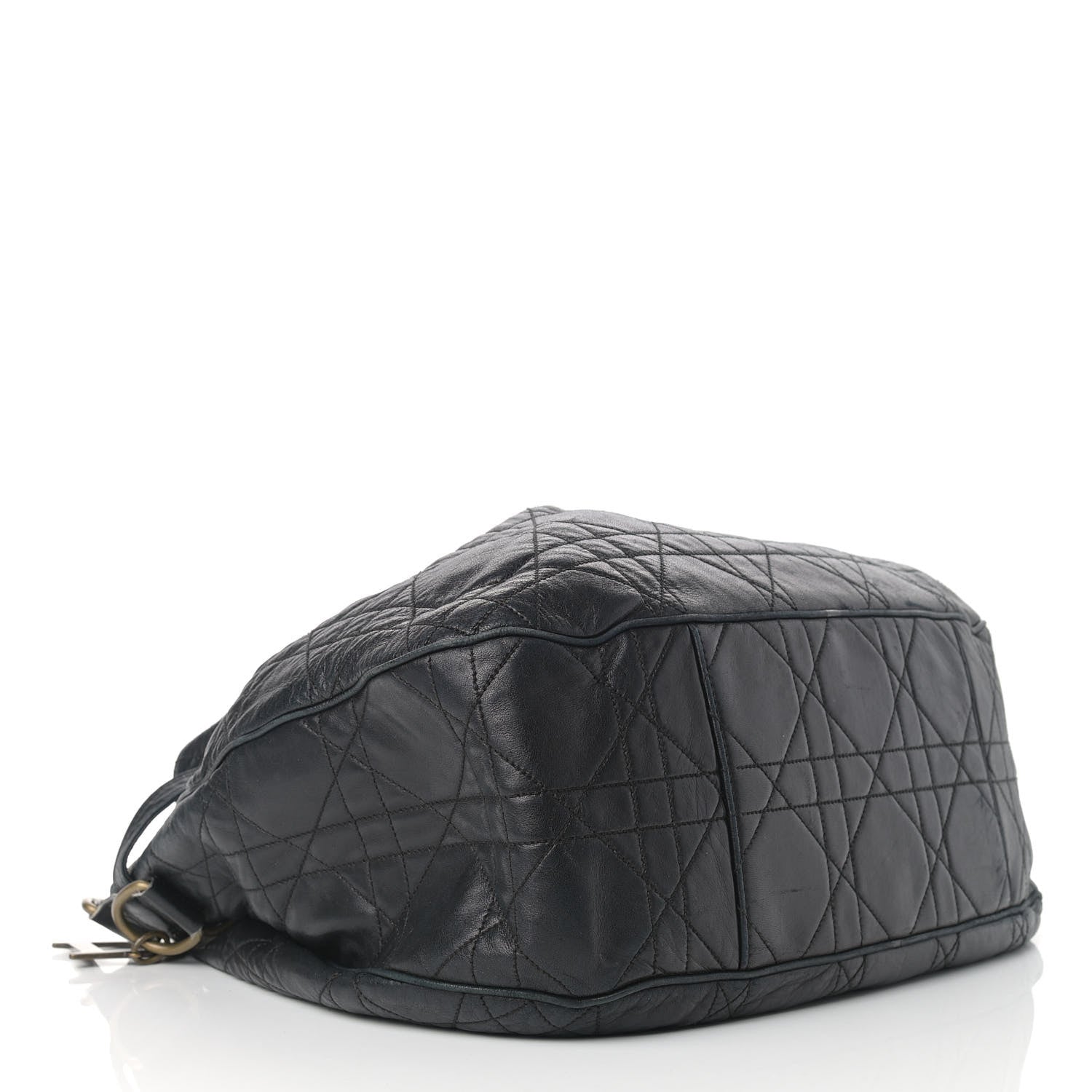 Christian Dior Lambskin Cannage Drawstring Bag Black 4 of 19