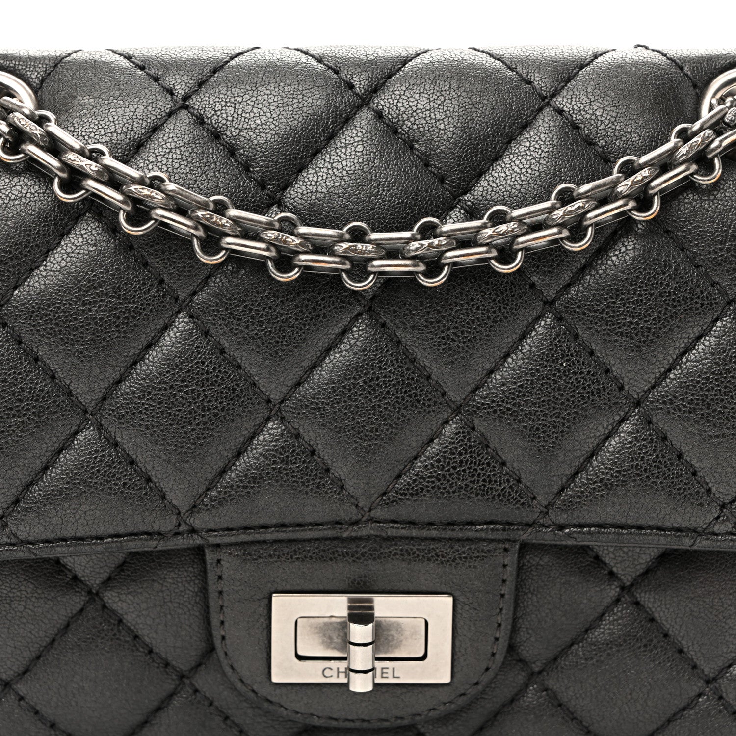Chanel Goatskin Quilted 2.55 Reissue Mini Flap  Dark Silver 8 of 10