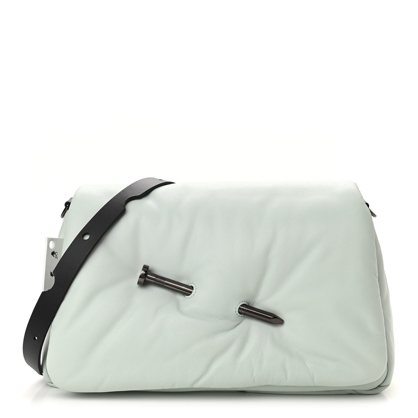 Calfskin Slouchy Nailed Clutch Green