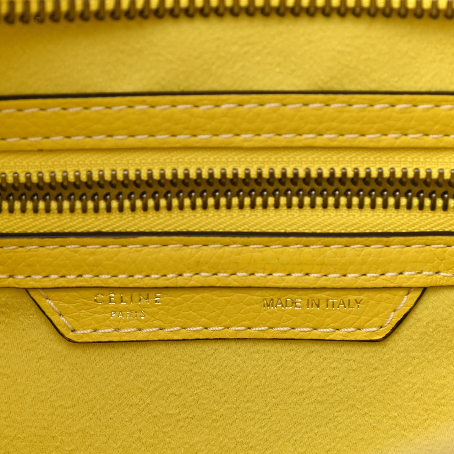 Drummed Calfskin Mini Luggage Citron