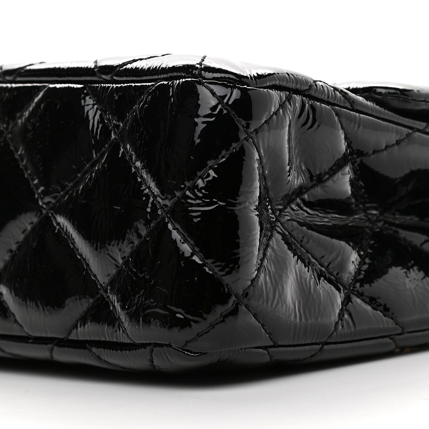 Distressed Patent Quilted 2.55 Reissue 227 Flap Black