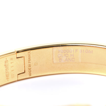 Hermes Enamel Narrow Clic Clac H Bracelet GM White 5 of 7