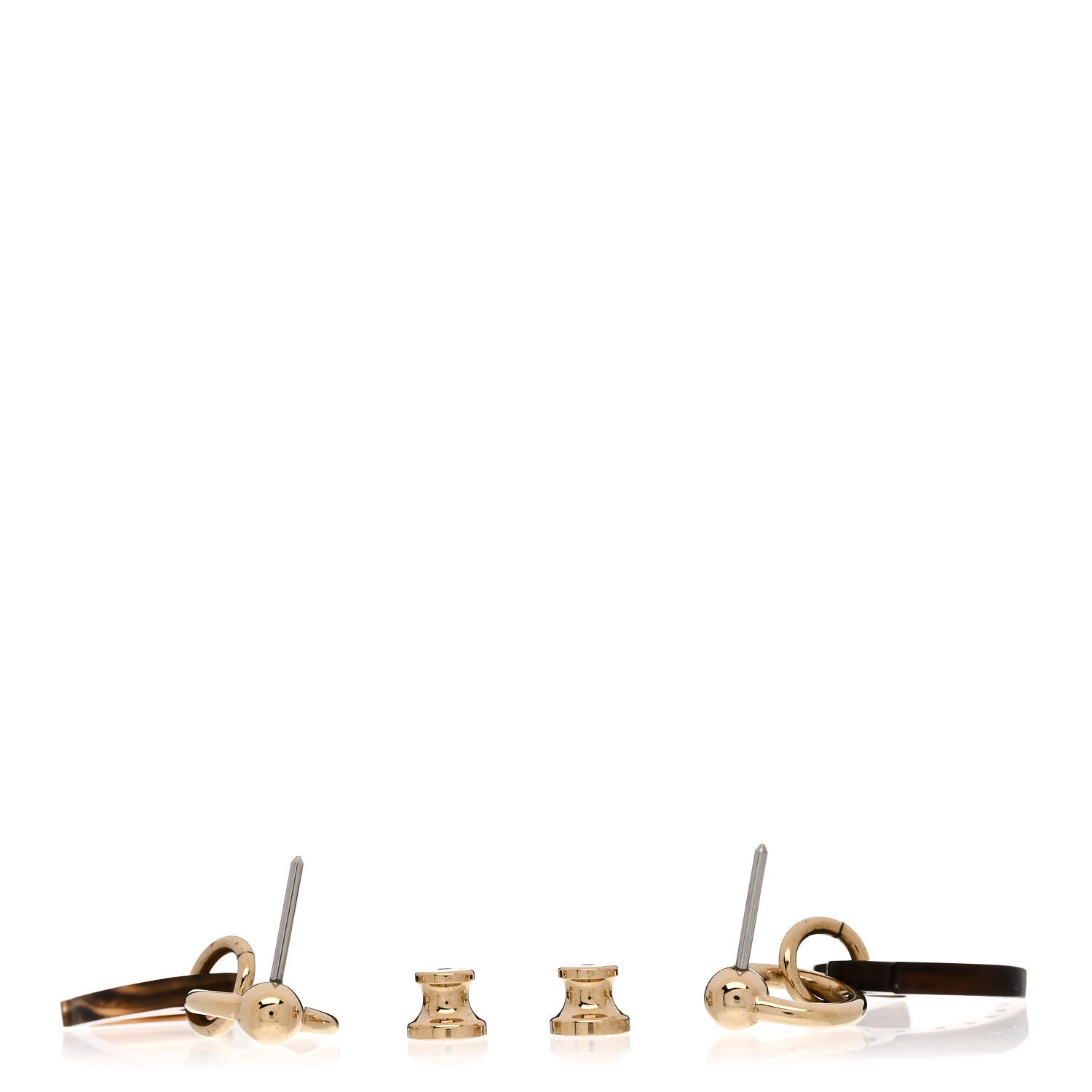 Hermes Permabrass Buffalo Horn Amulettes Equestre Earrings Black 3 of 4