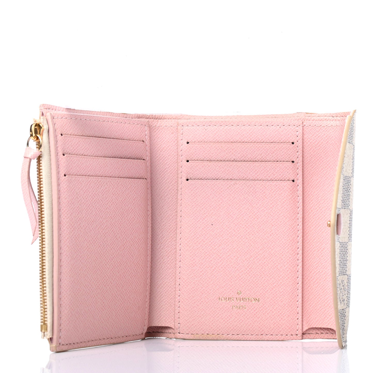 Damier Azur Victorine Wallet Rose Ballerine