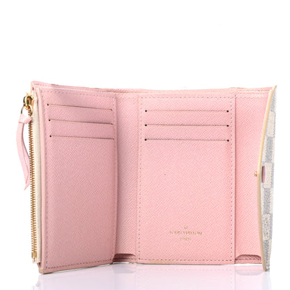 Louis Vuitton Damier Azur Victorine Wallet Rose Ballerine 4 of 6