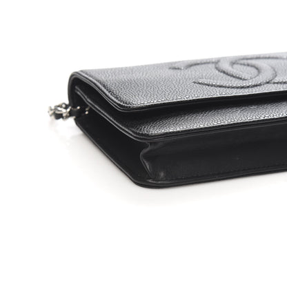 Chanel Caviar Timeless CC Wallet On Chain WOC Black 10 of 12