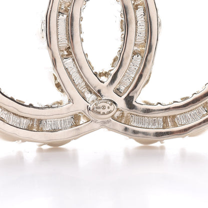 Chanel Crystal Pearl CC Dazzling Domino Brooch Gold 3 of 5