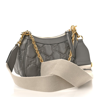 Gucci Calfskin GG Matelasse Chain Handbag Dusty Grey Natural 3 of 8