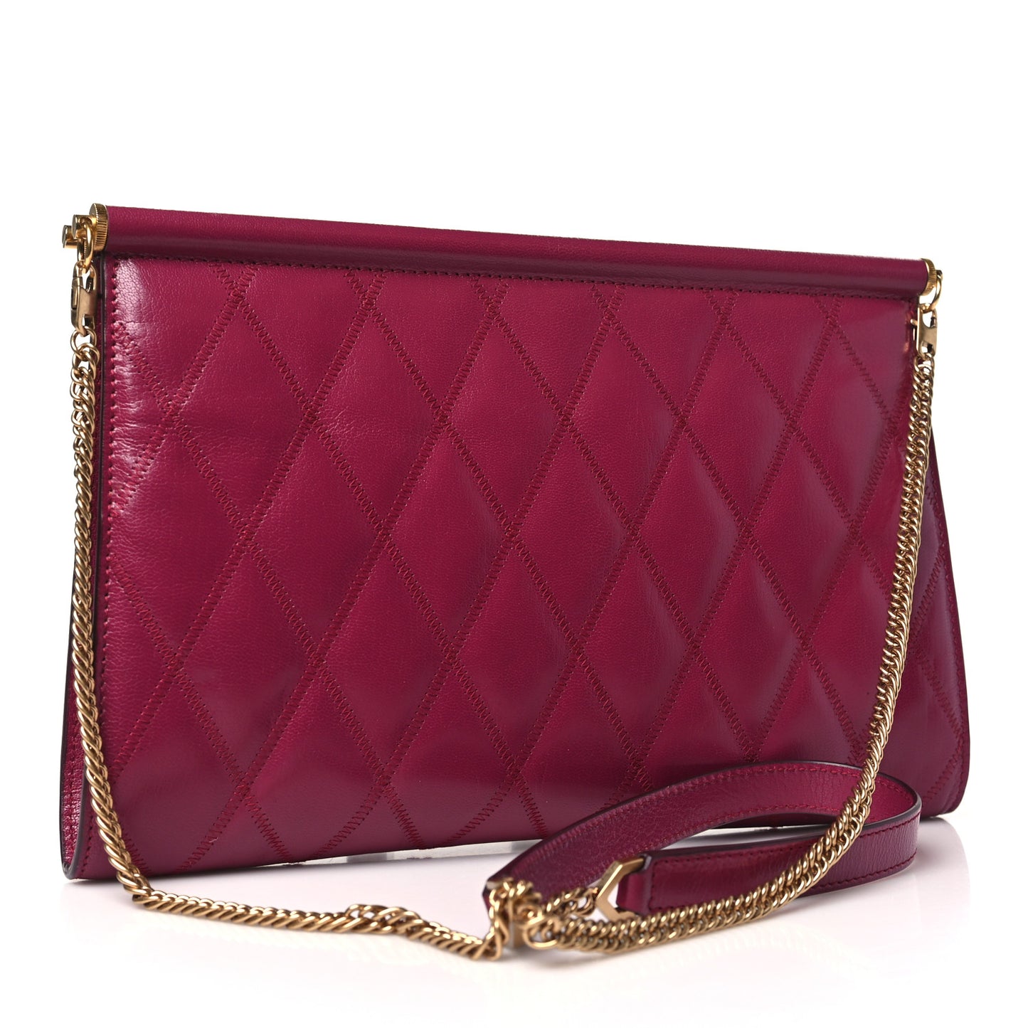 Goatskin Quilted Medium Gem Bag Orchid Purple