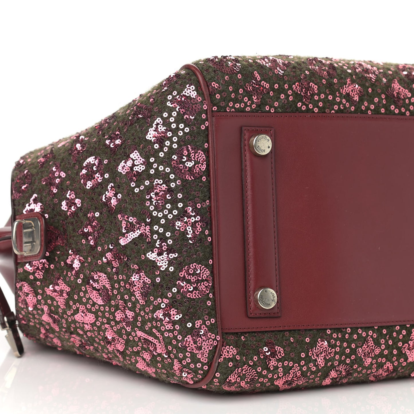 Sequin Monogram Sunshine Express Speedy Burgundy