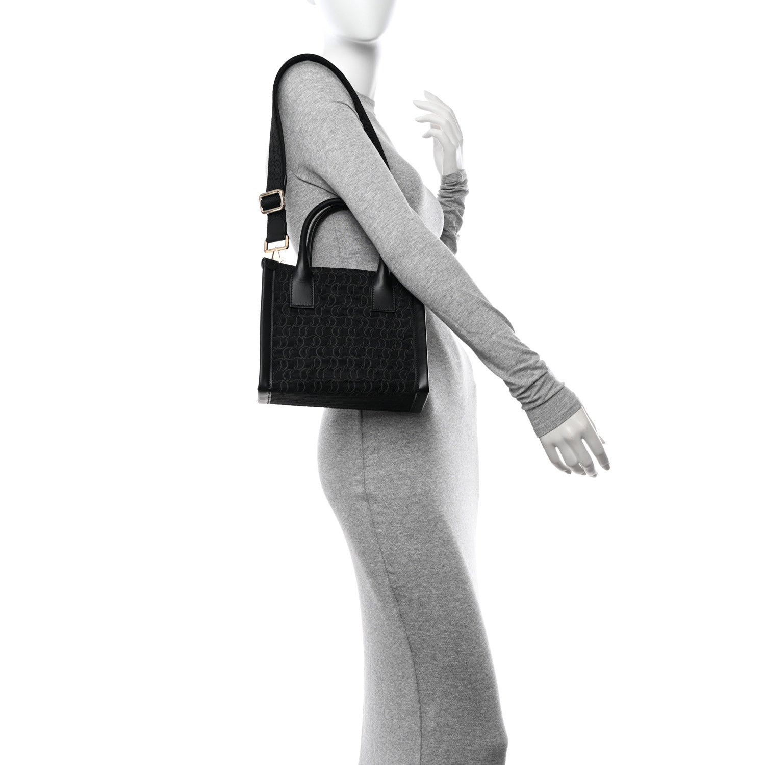 Christian Louboutin Canvas Mini By My Side Tote Black 2 of 11