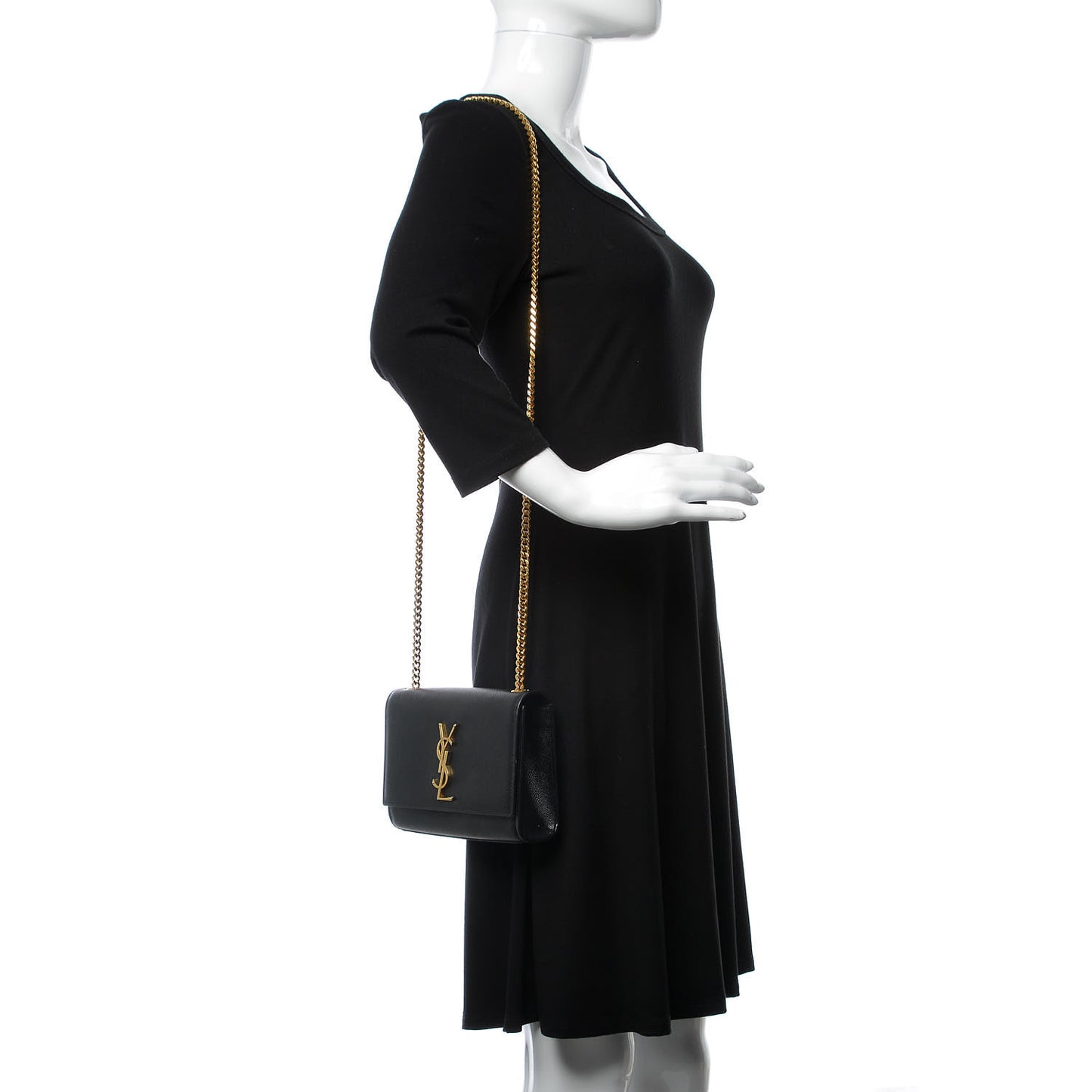 Grain De Poudre Small Monogram Kate Satchel Black
