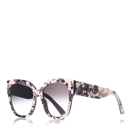 Gucci Acetate Herbarium Print Square Frame Sunglasses GG0059S White 1 of 7