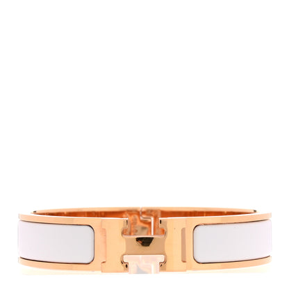 Hermes Enamel Narrow Clic Clac H Bracelet PM White 1 of 5