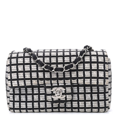 Chanel Ribbon Tweed Mini Rectangular Flap Black Ivory 1 of 8