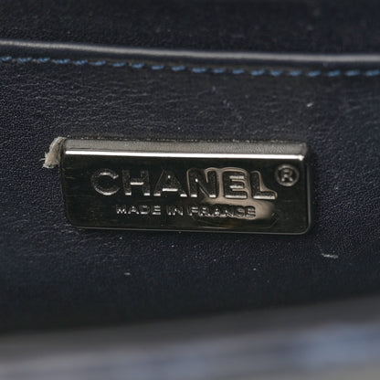 Chanel Snakeskin Mini Rectangular Flap Navy Blue 6 of 12