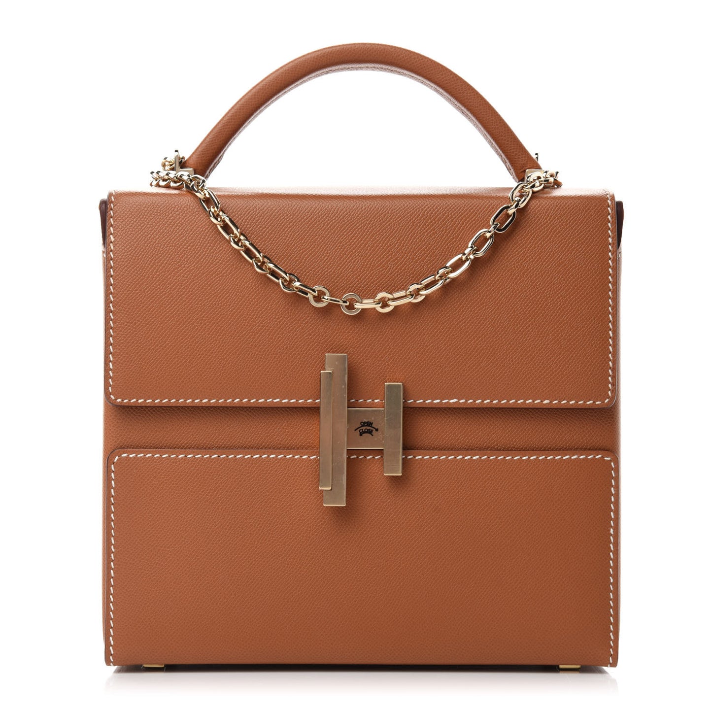 Epsom Cinhetic Boxy Top Handle Bag Gold