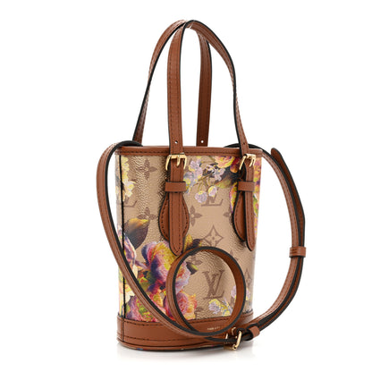 Louis Vuitton Metallic Monogram LV Garden Nano Bucket Bag Gold 3 of 9
