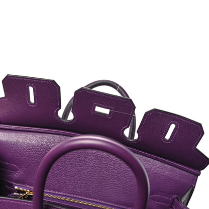 Hermes Madame Calfskin Birkin Sellier 25 Cassis 19 of 34