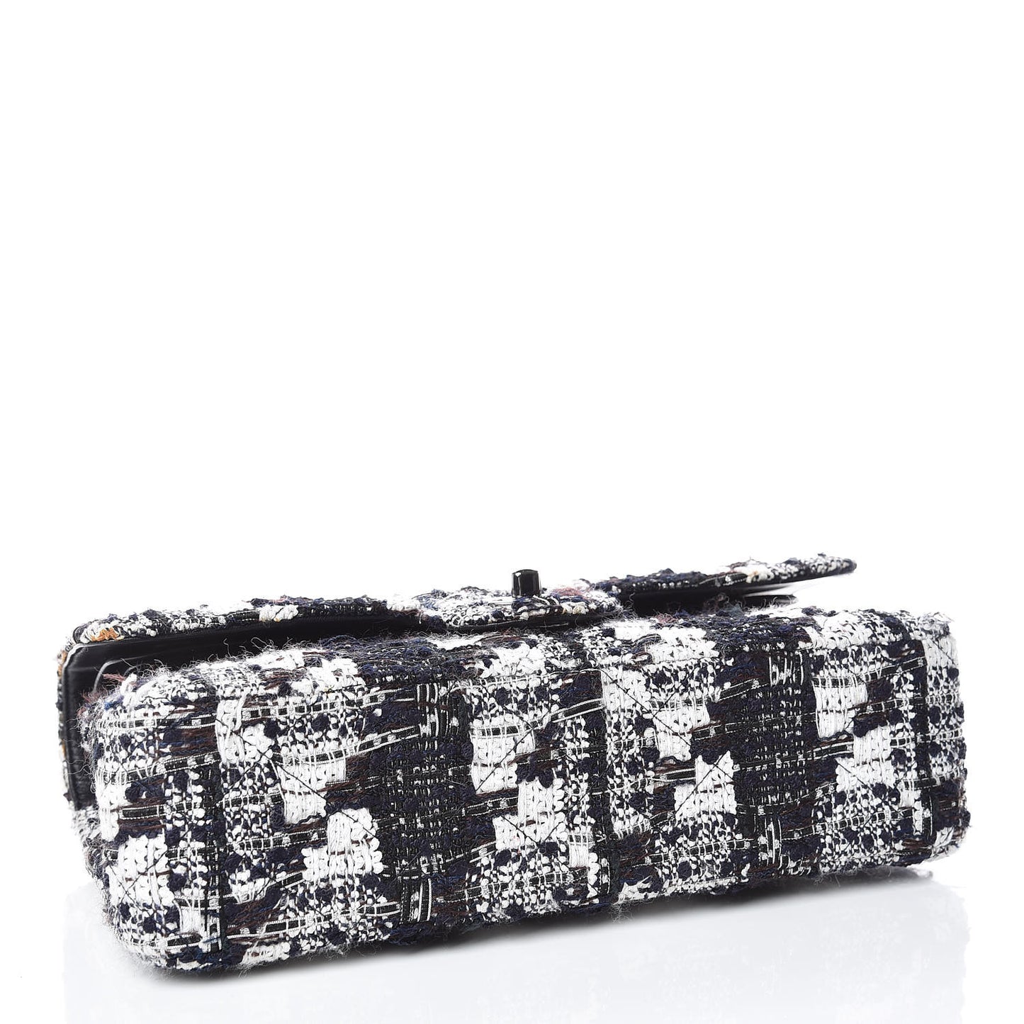 Tweed Medium Double Flap Blue White