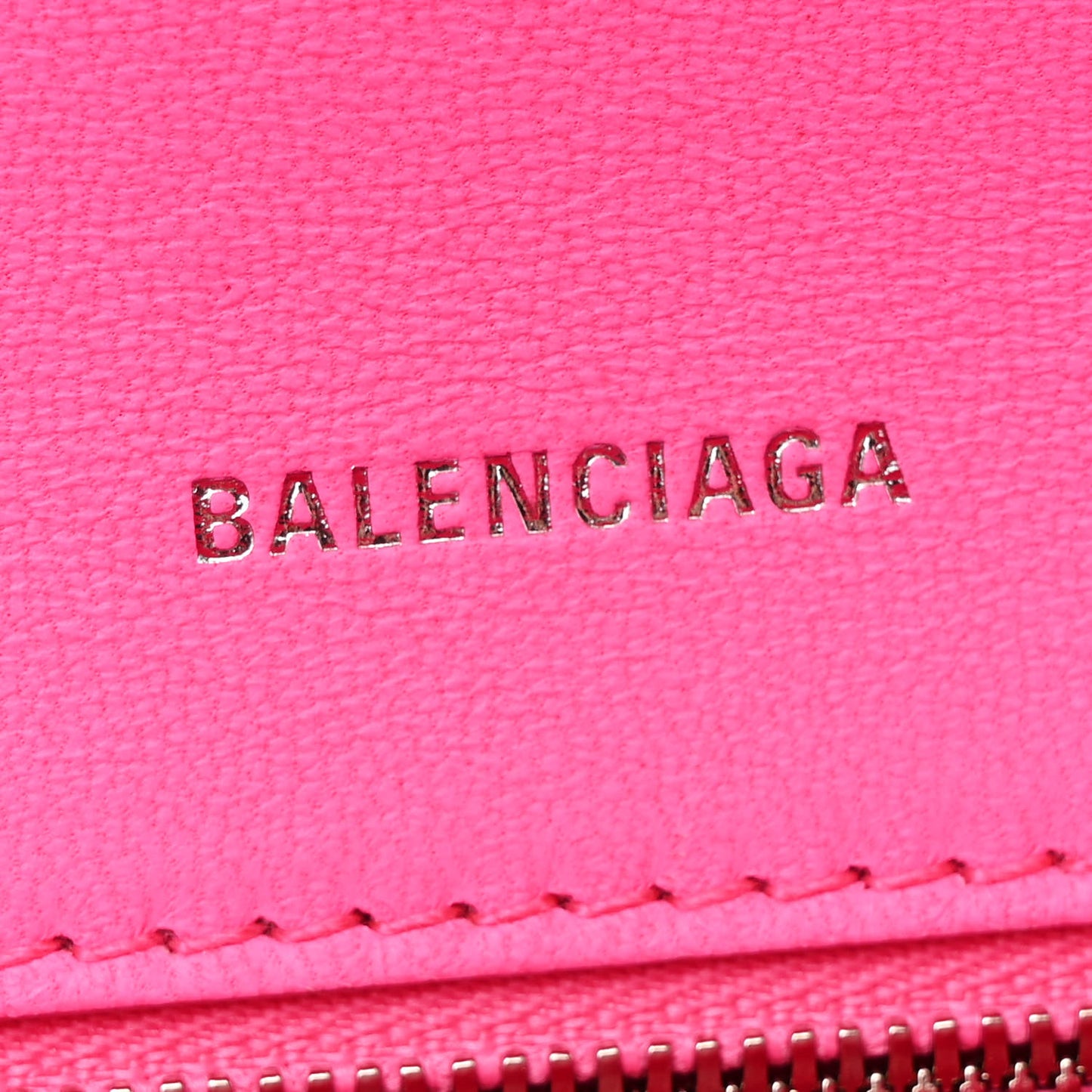 Shiny Box Calfskin Small Hourglass Top Handle Bag Fluo Pink
