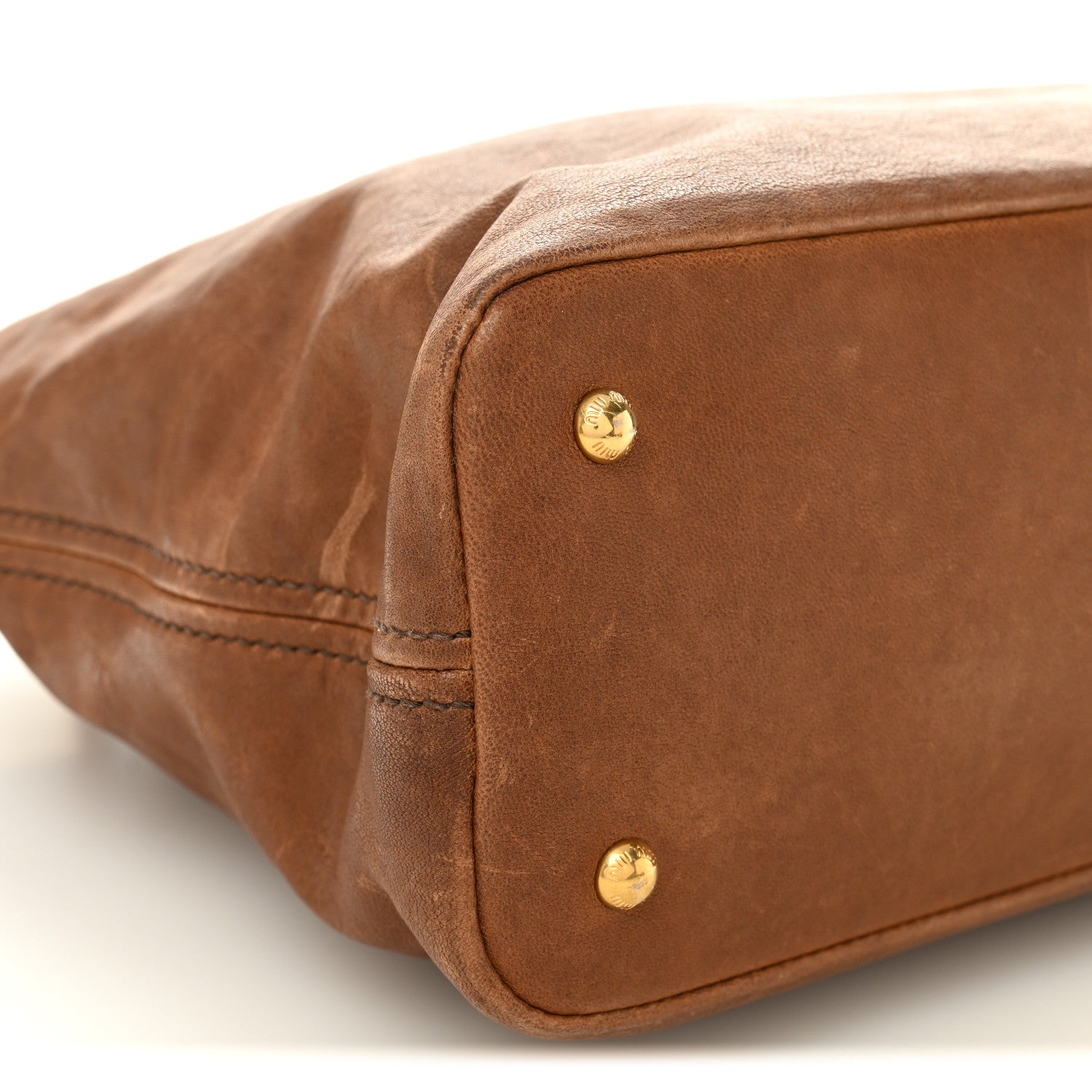 Miu Miu Nappa Aviator Medium Aventure Bag Rovere 8 of 9