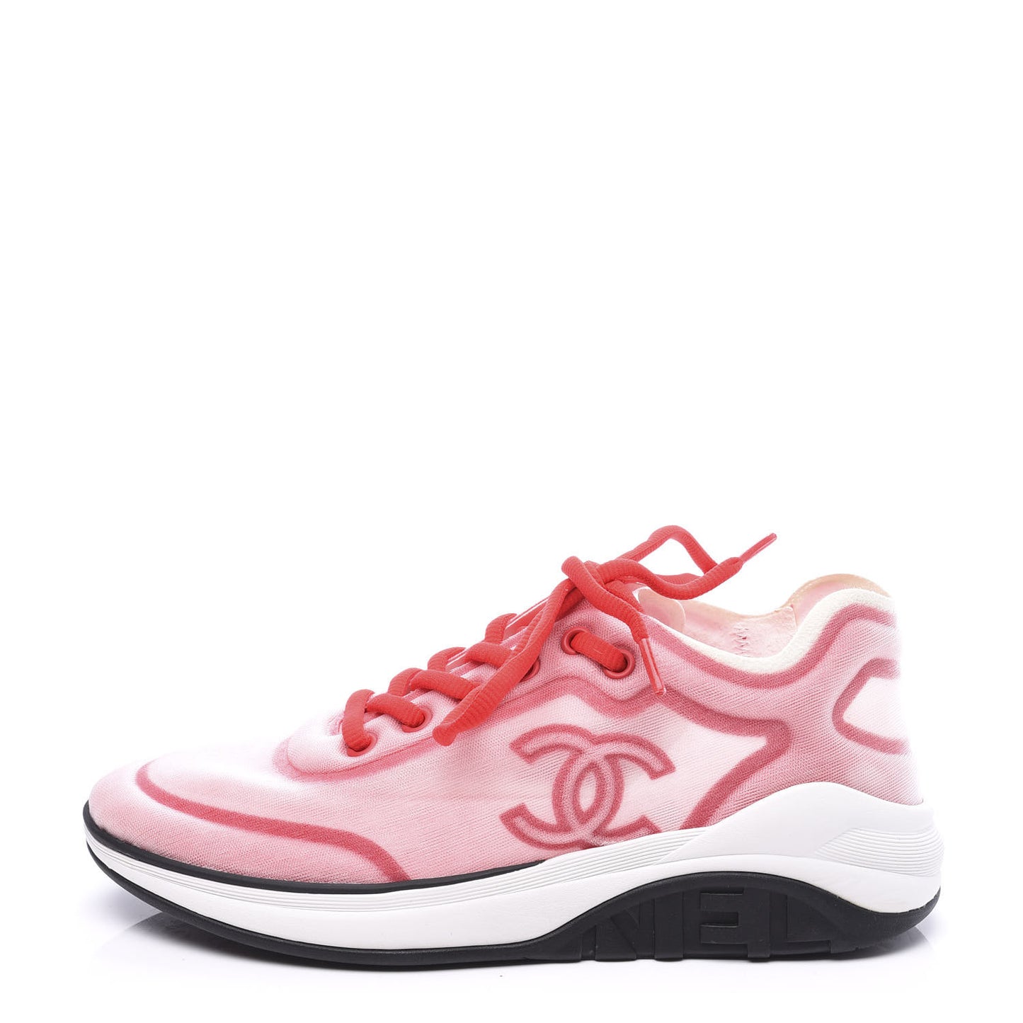 Lycra Fabric CC Sneakers 36.5 White Red