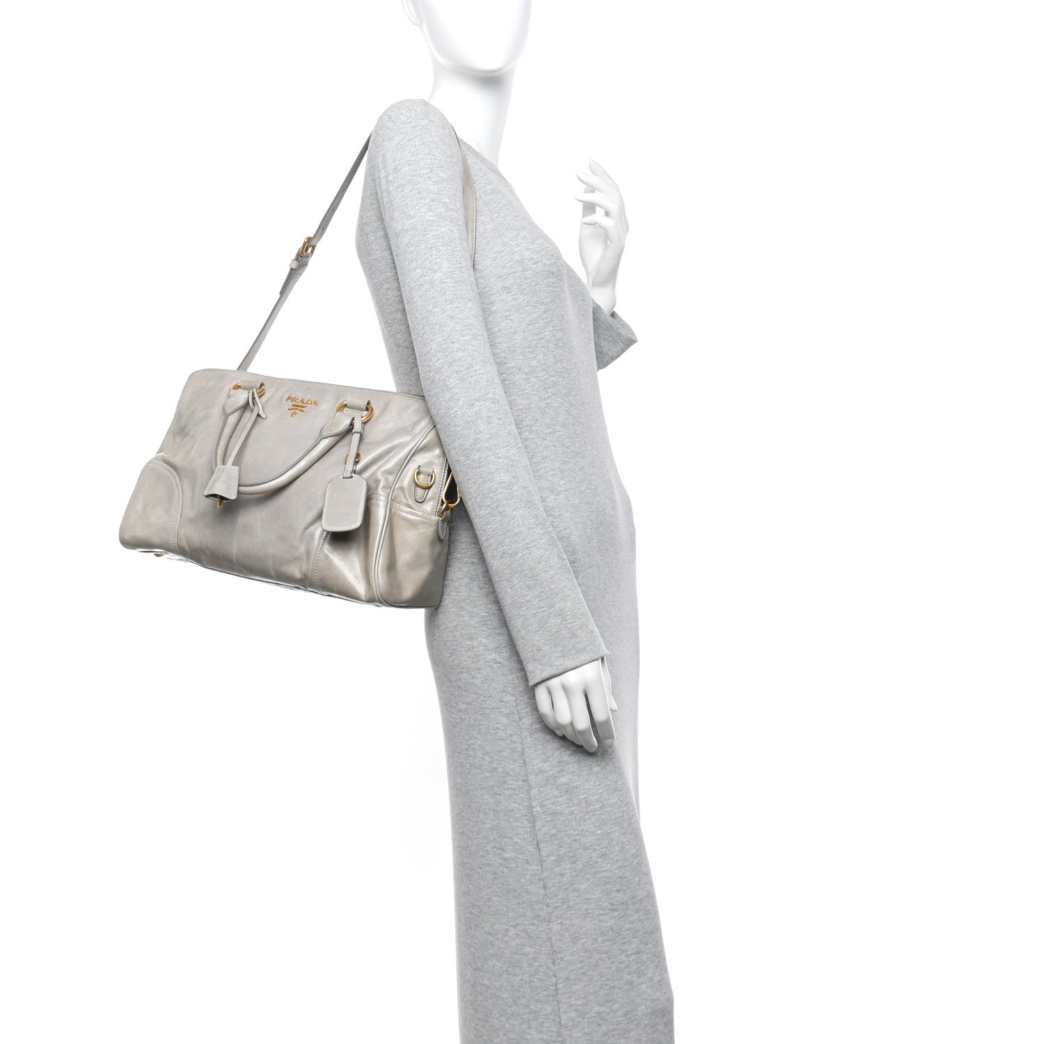 Prada Vitello Shine Bauletto Nube 2 of 13