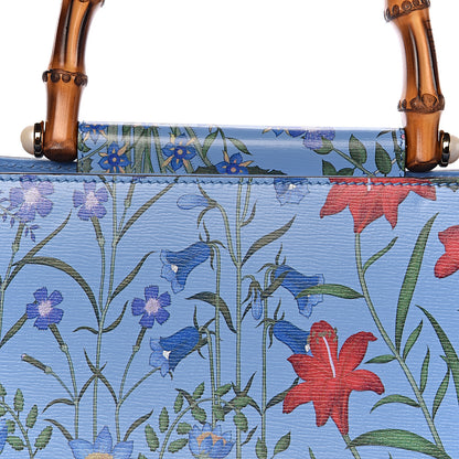 Gucci Calfskin Bamboo Web New Flora Medium Nymphaea Top Handle Bag Azure 12 of 12