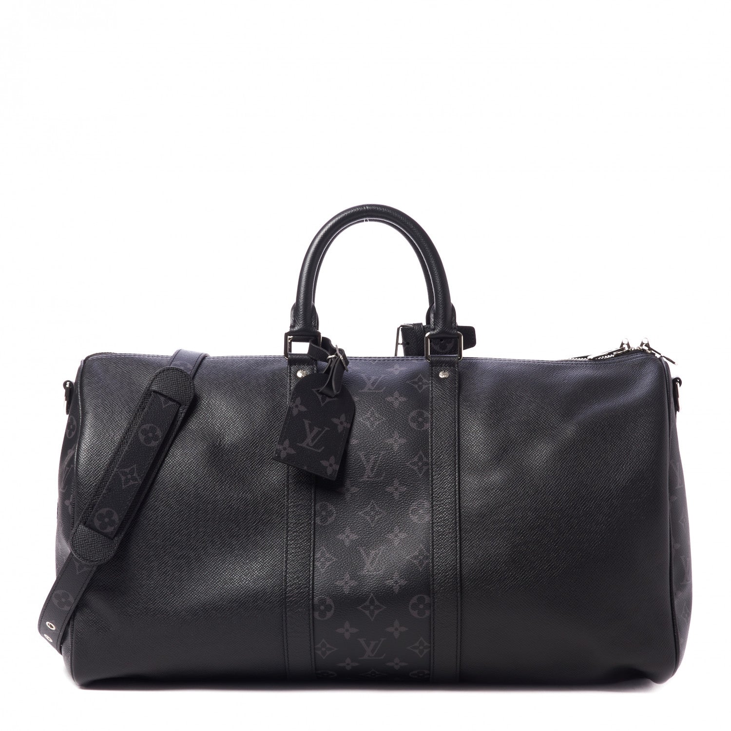Louis Vuitton Taiga Monogram Eclipse Keepall Bandouliere 50 Black 1 of 8