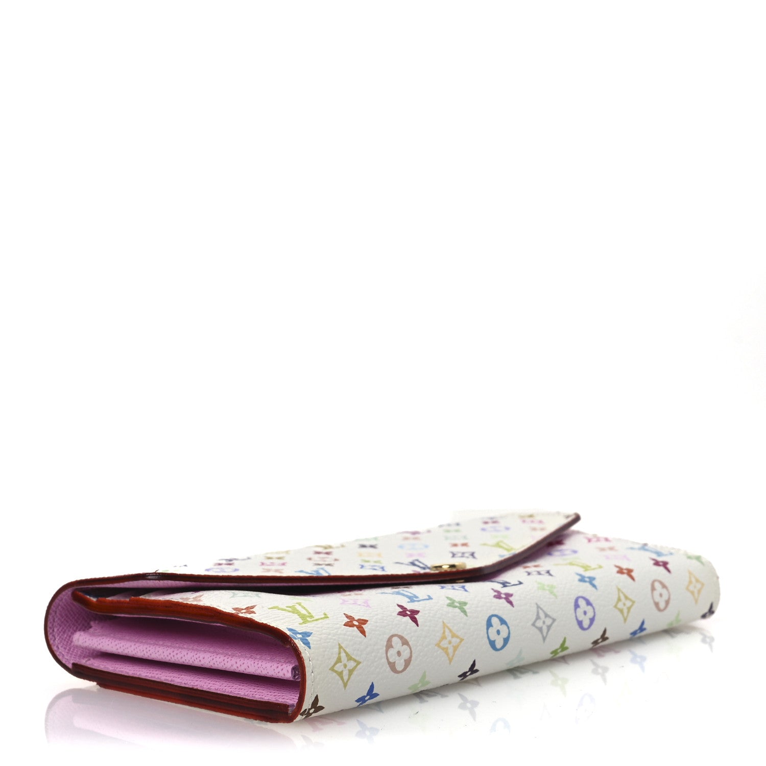 Louis Vuitton Monogram Multicolor Sarah Wallet NM White Litchi 4 of 9