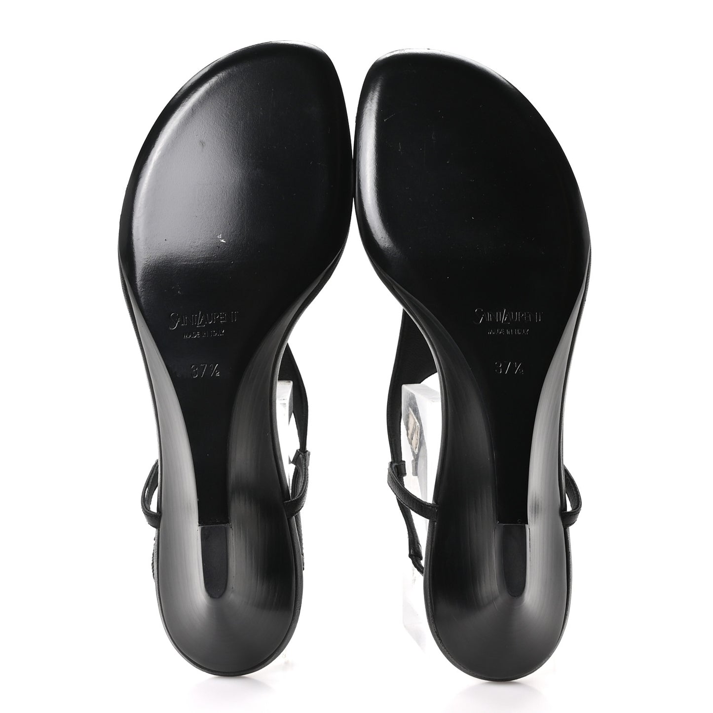 Nappa Cassandra Monogram Bridget 40 Wedge Sandals 37.5 Black