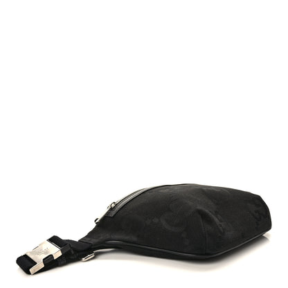 Gucci Monogram Jumbo GG Textured Dollar Calfskin Web Belt Bag Black 4 of 10