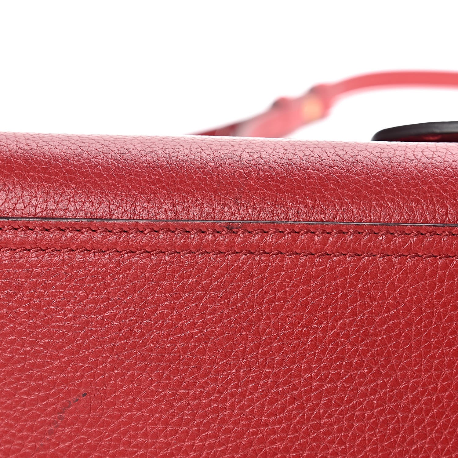 Gucci Calfskin Small GG Marmont Top Handle Bag Vulcanic Red 9 of 11
