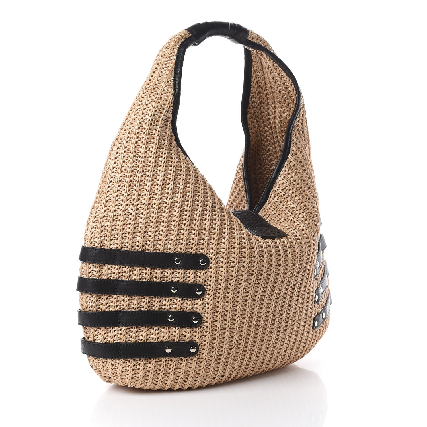 Jimmy Choo Woven Raffia Bali Hobo Taupe 2 of 8
