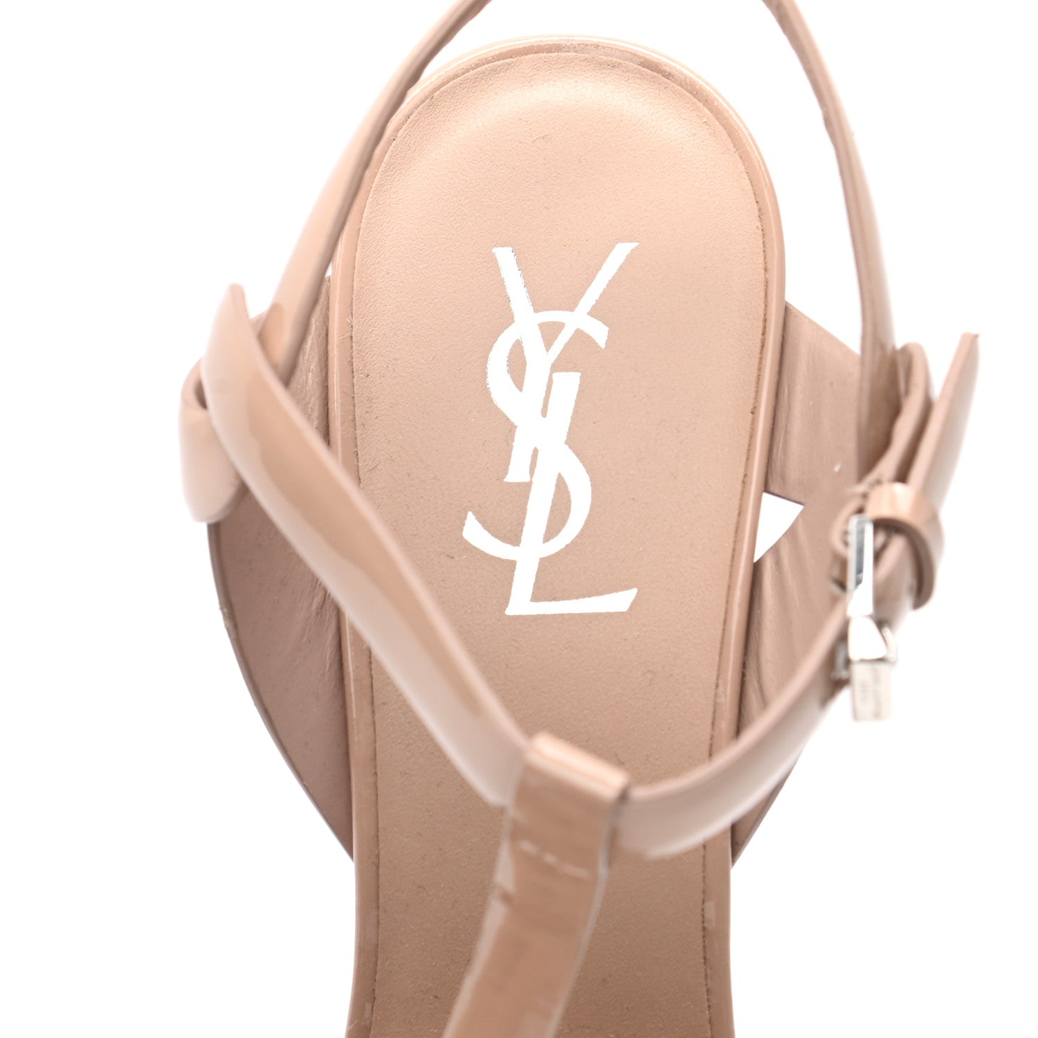 Saint Laurent Patent Tribute 105 Platform Sandals 40 Nude Powder 7 of 9