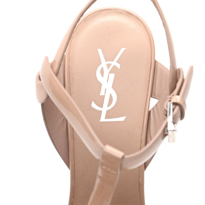 Saint Laurent Patent Tribute 105 Platform Sandals 40 Nude Powder 7 of 9