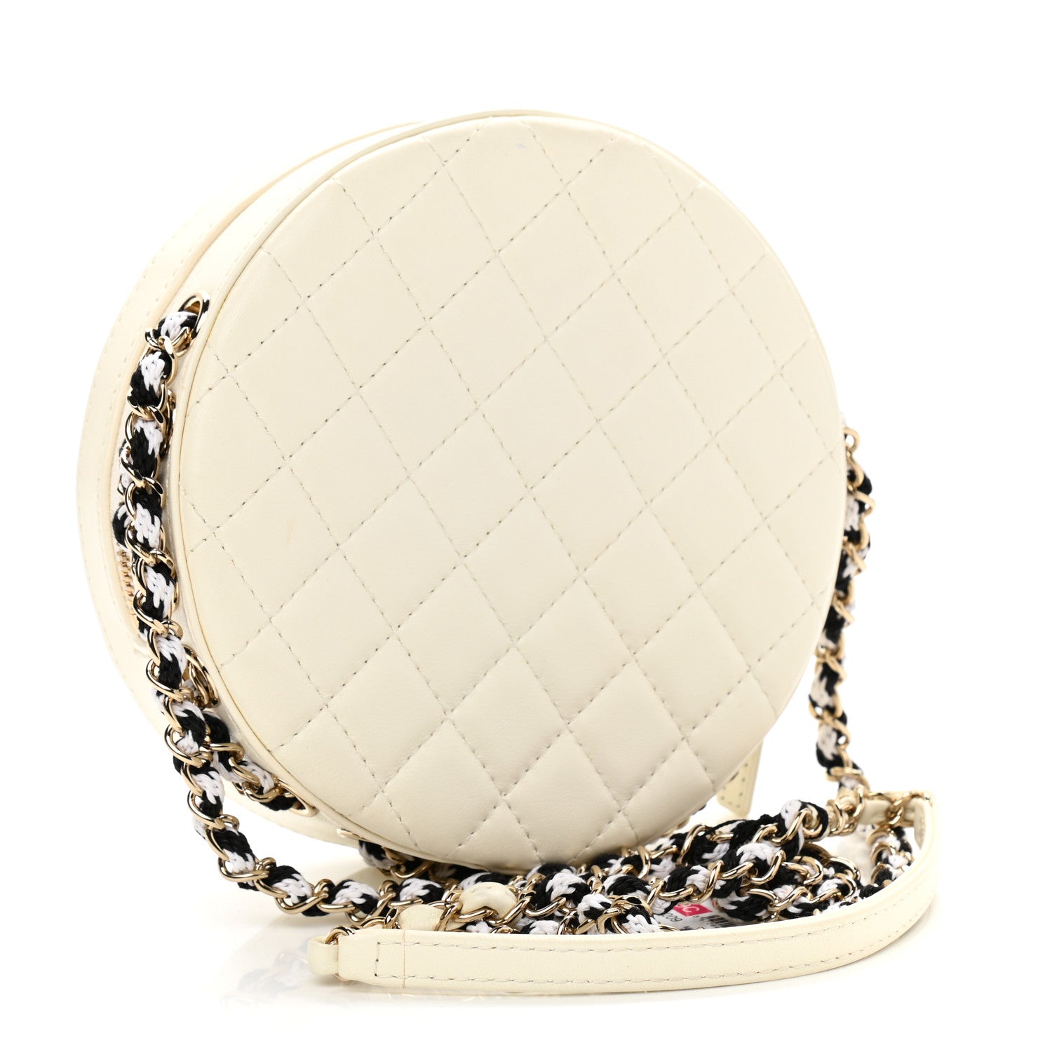 Chanel Lambskin Coco Lifesaver Round Bag Black White 2 of 11