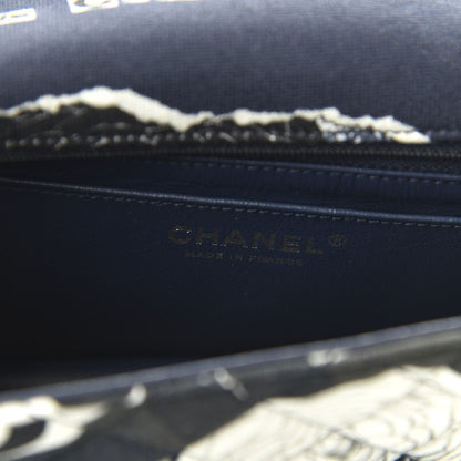 Chanel Jersey Quilted Graffiti Reissue Mini Flap Navy Blue 8 of 10