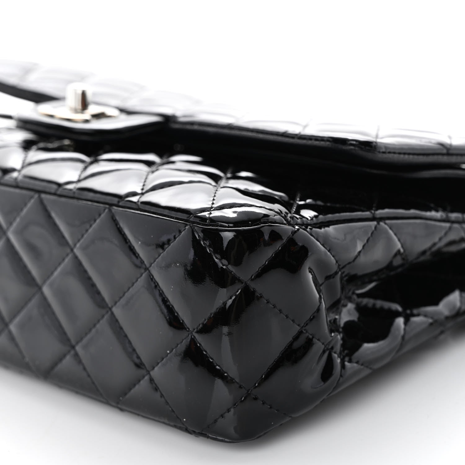 Chanel Patent Quilted Medium Double Flap Black 10 of 14