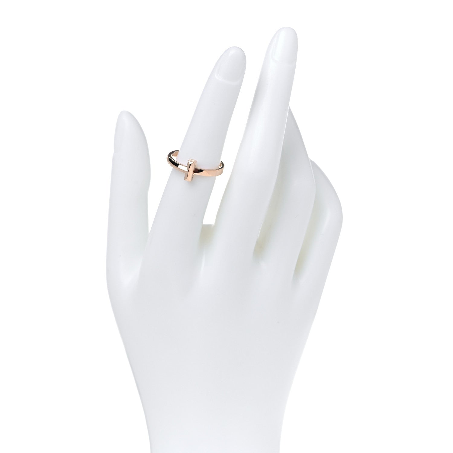 Tiffany 18K Rose Gold T T1 Ring 51 5.75 2 of 5
