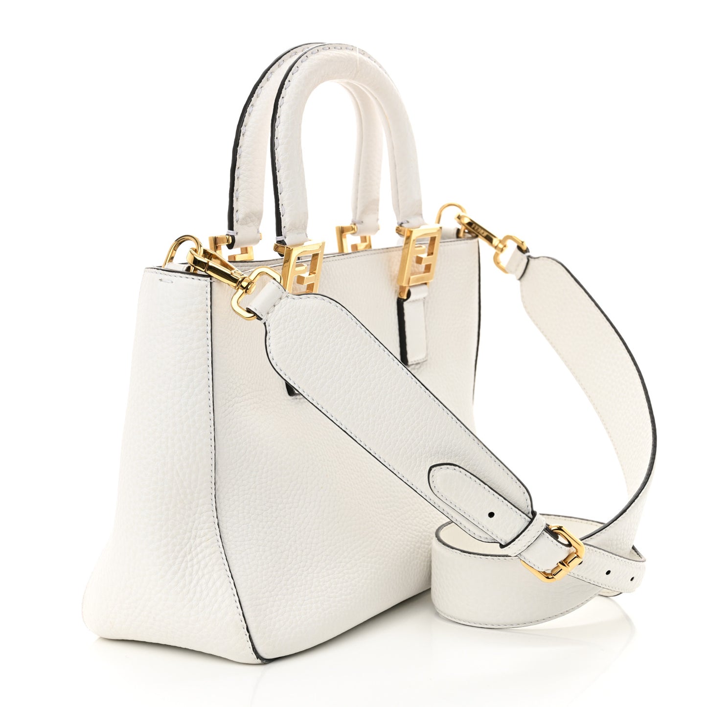 Cuoio Romano Selleria Small FF Tote White Ice