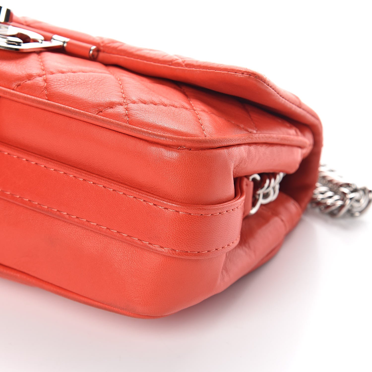 Chanel Lambskin Quilted Medium Icons Secret Label Flap Coral 10 of 10