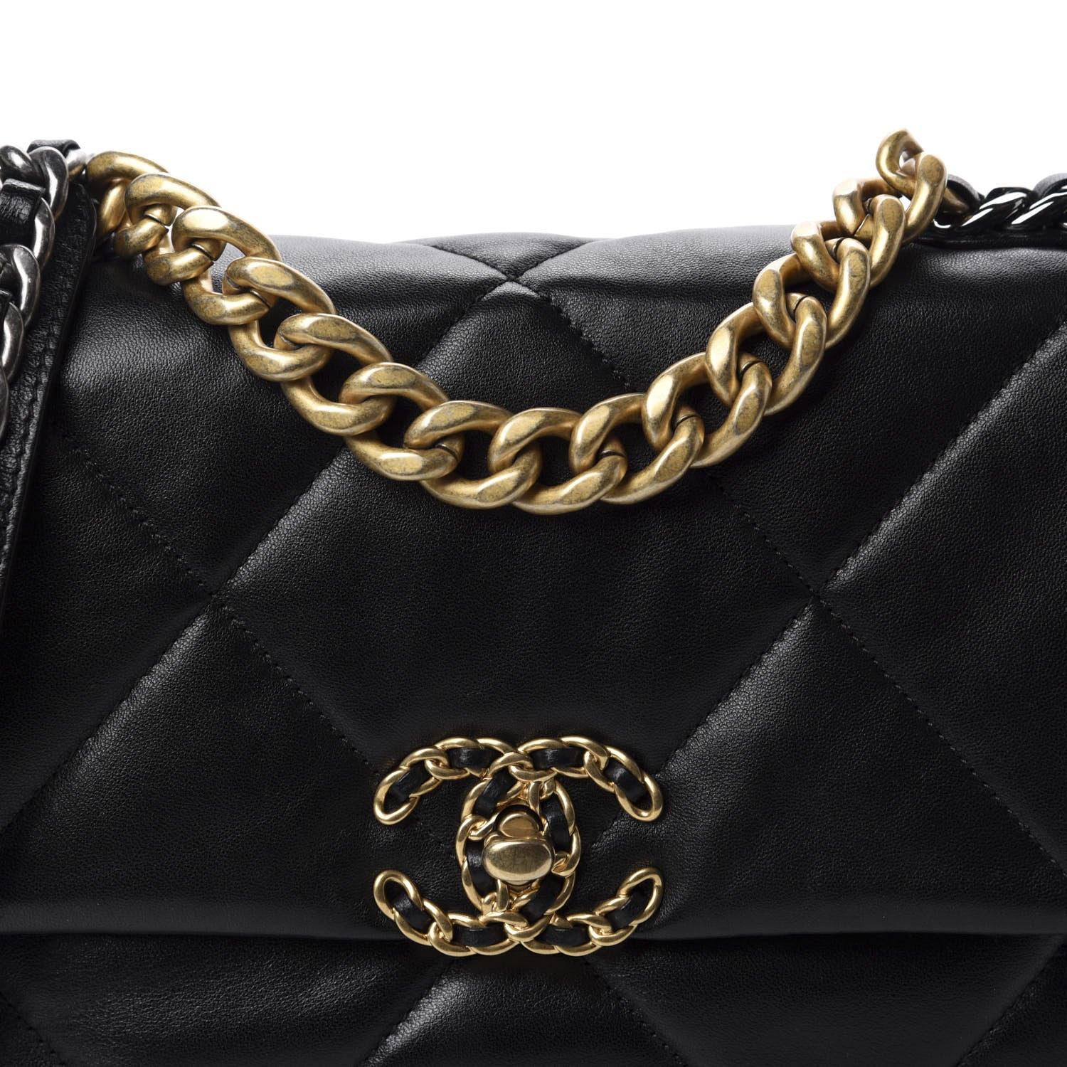 Chanel Lambskin Quilted Medium 19 Flap Black 10 of 10